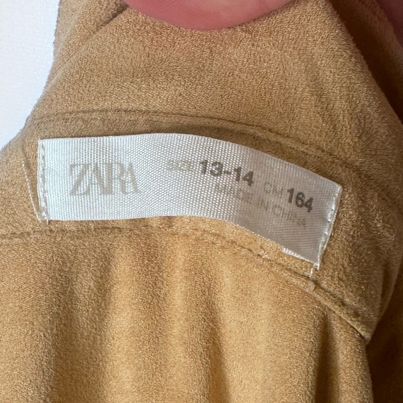 ZARA Gold/Tan Light Button-Up Jacket Size 13-14 - Picture 3 of 4